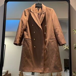 Topshop Tan coat! Size 8!